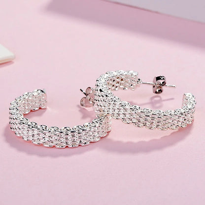 925 Sterling Silver Charm Stud Earrings For Women Party