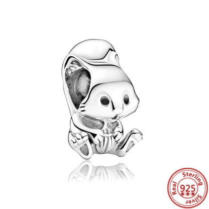 925 Sterling Silver Animal Charms Bracelet Beads with Zircon - Unicorn, Squirrel, Elephant Y129