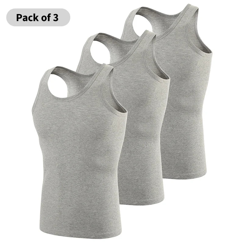 1/3 Pack Four Seasons Men's Cotton Joker Vest Casual Shirt 3pcs-01hui