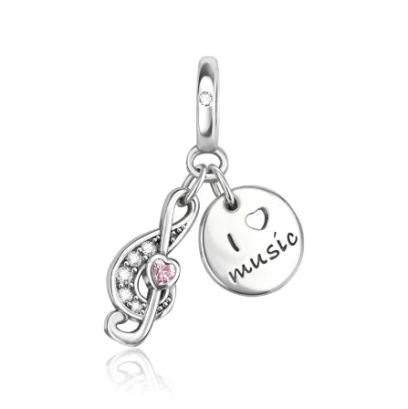 925 Sterling Silver Music Charms Beads Musical Note Piano Guitar Headset Earrings Pendants for DIY Bracelet Fine Jewelry Gift