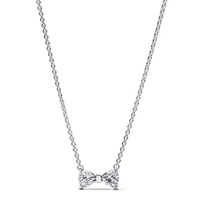 925 Sterling Silver Bow Jewelry Set with Colorful Crystal Zircon for Women Birthday and Valentine Gift