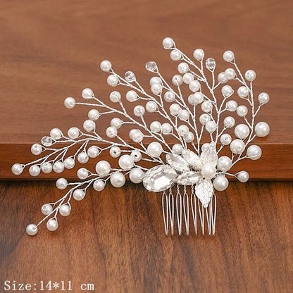 Silver Pearl Rhinestone Bridal Hair Combs - Top-Rated Wedding Hair Accessories for Women Silver 1