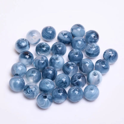 Fashion Round Resin Beads 8mm Imitation Jade for Jewelry Making 50 Pcs