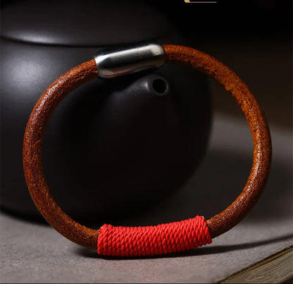 Tibetan Style Handwoven Leather Rope Bracelet for Couples