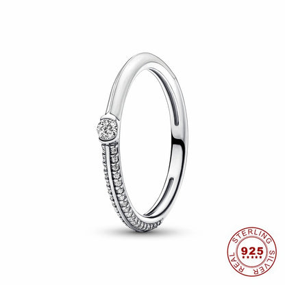 Hot Sale Original 925 Sterling Silver Tiara Heart Wedding Ring with Sun and Moon Design for Women PAR296