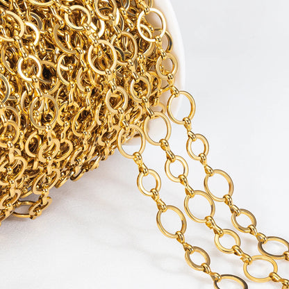 Stainless Steel Circle Link Chain for DIY Jewelry Making Necklace and Bracelet Supplies