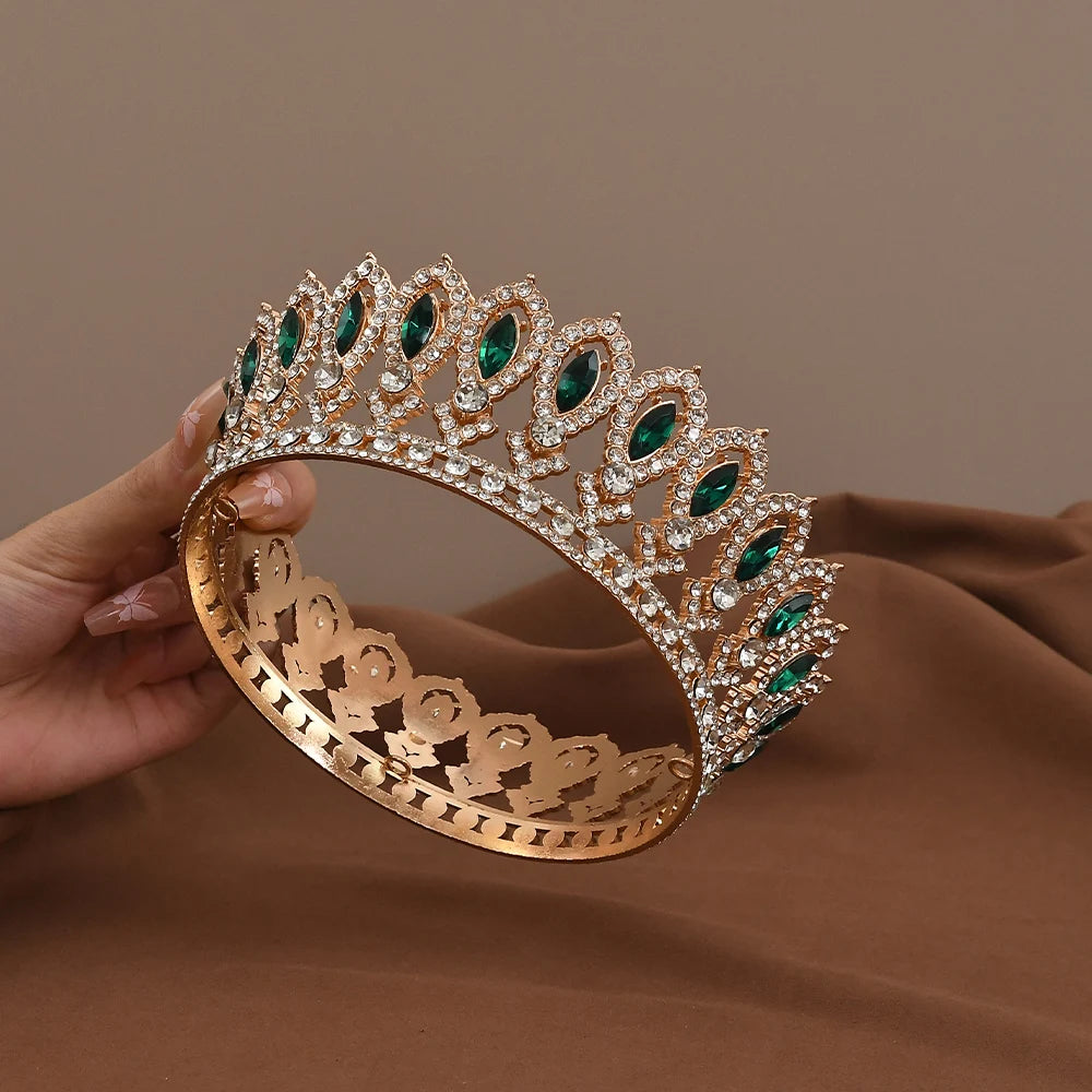 Vintage Crystal Baroque Rhinestone Tiara Bridal Wedding Headdress Hairpiece