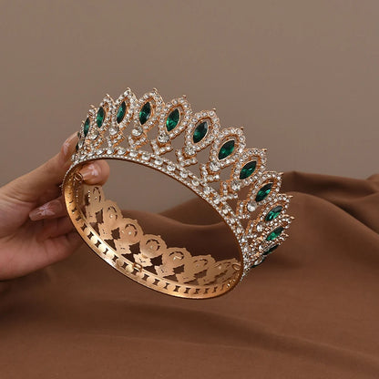 Vintage Crystal Baroque Rhinestone Tiara Bridal Wedding Headdress Hairpiece