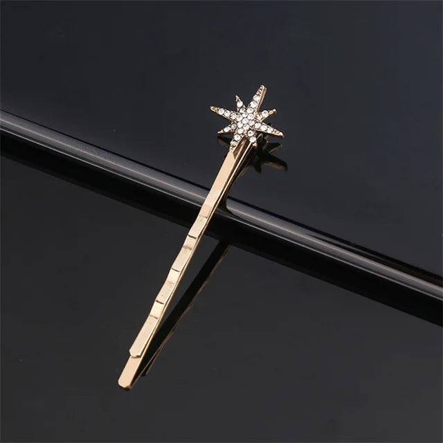 Geometric Stars & Moon Rhinestone Hair Clip Set - Top-Rated Bridal Hair Accessories 7