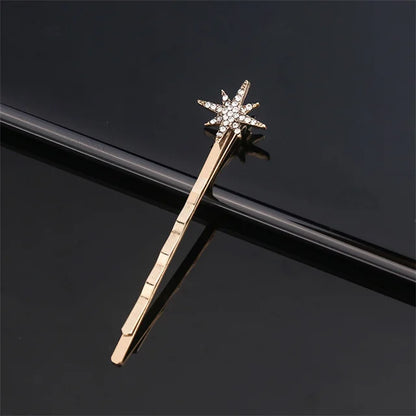 Geometric Stars & Moon Rhinestone Hair Clip Set - Top-Rated Bridal Hair Accessories 7