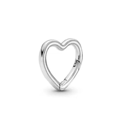European 925 Sterling Silver Clover Green Heart Cross Pendant Charm Bead for Women Bracelet Necklace Jewelry