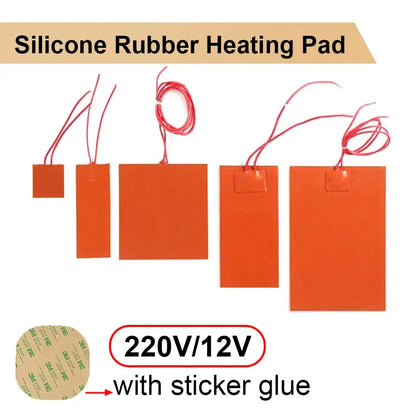 12V 220V Silicone Rubber Heating Pad Flexible Waterproof Heater