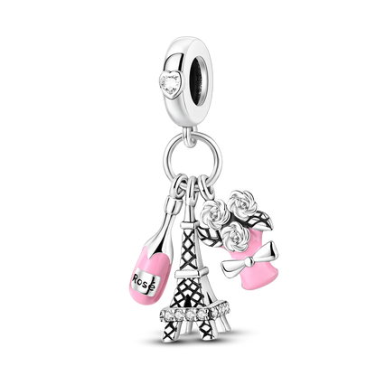 Travel Series 925 Silver Plane World Paris Charm Beads for Bracelet Jewelry Making KTC903