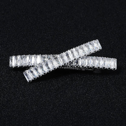 Elegant Cubic Zirconia Leaf Hair Clips for Bridal and Wedding Style