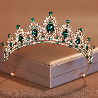 Elegant Purple Crystal Rhinestone Crown for Women
