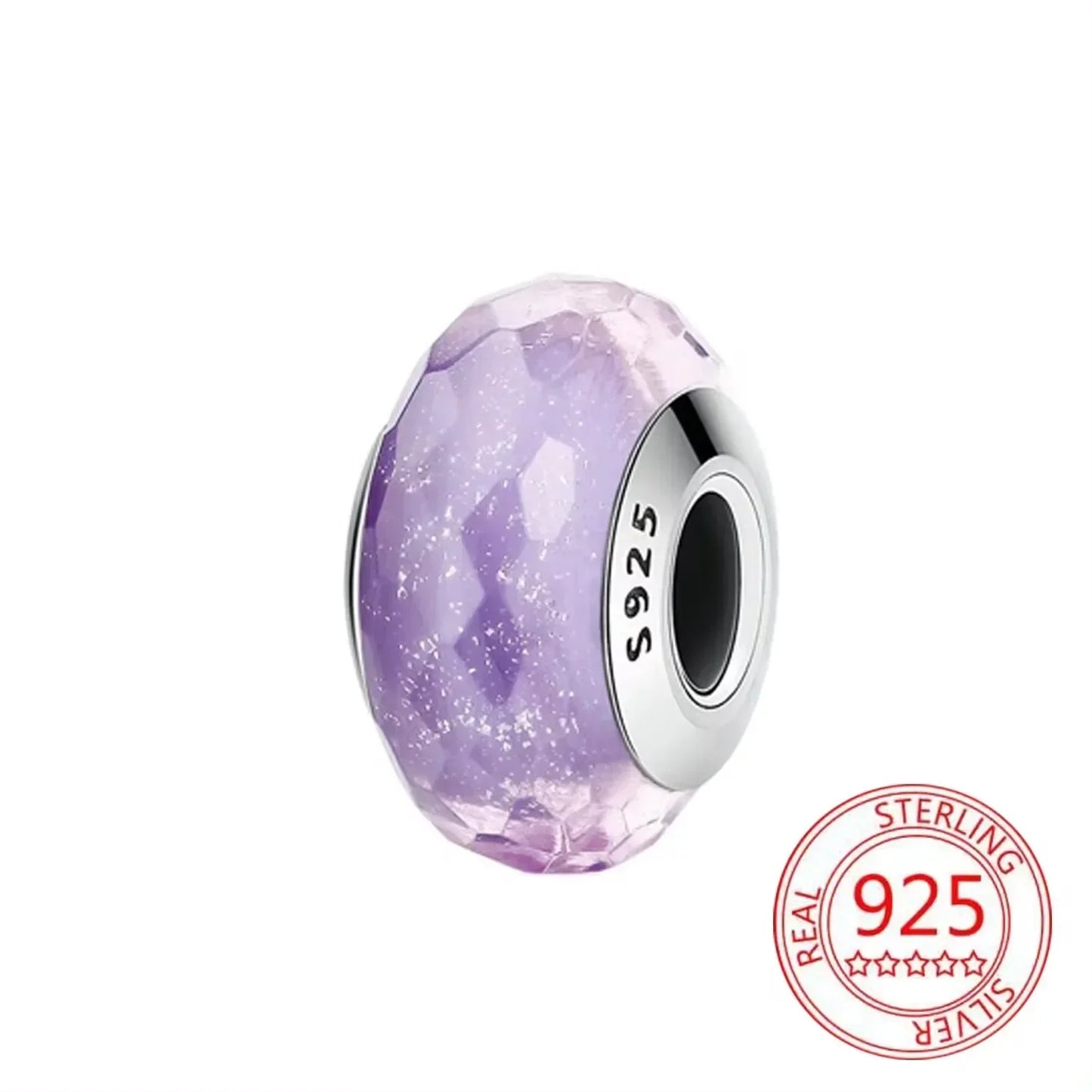 925 Sterling Silver Purple Star Animal Heart Flower Charms Beads for DIY Necklace and Bracelet Jewelry Gift