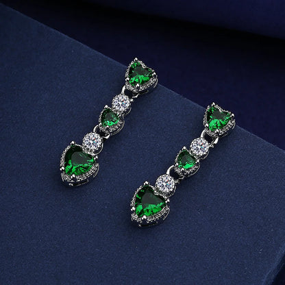 Sterling Silver CZ Crystal Plant Stud Earrings for Women and Teens