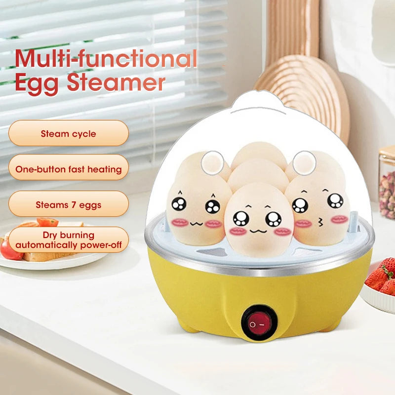 Egg Cooker Automatic Power Off Home 7 Eggs Multi-Functional Steamed Egg Custard Boiled Egg Machine