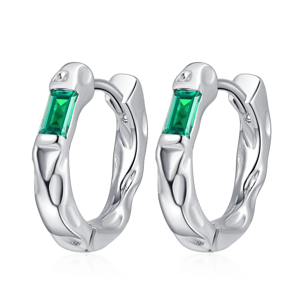 Elegant 925 Sterling Silver Zircon Stud Earrings for Women's Wedding and Engagement