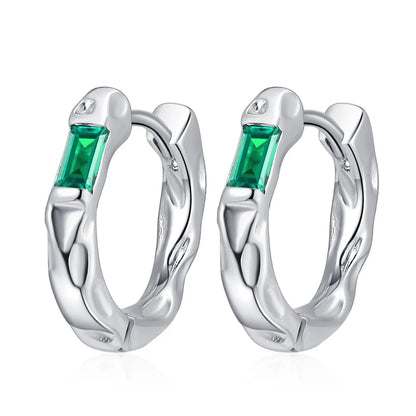 Elegant 925 Sterling Silver Zircon Stud Earrings for Women's Wedding and Engagement