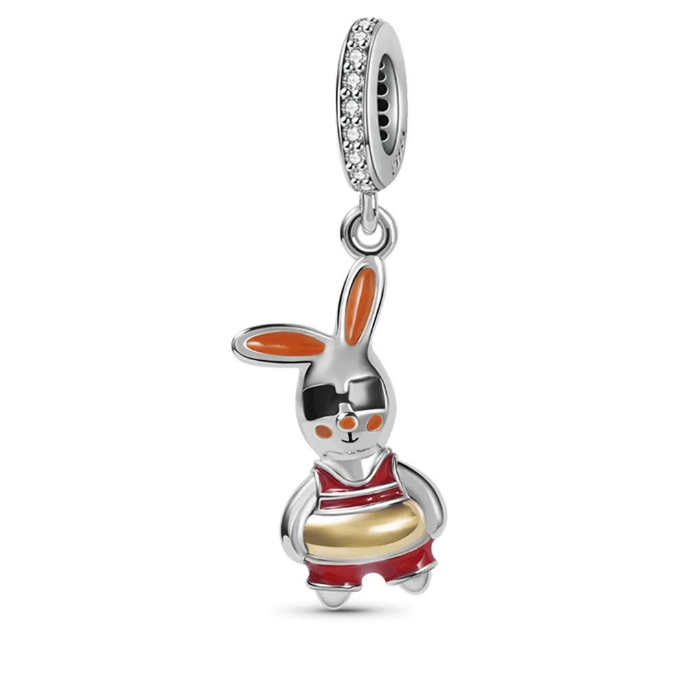 925 Sterling Silver Charm Bracelet With Animal Pendants