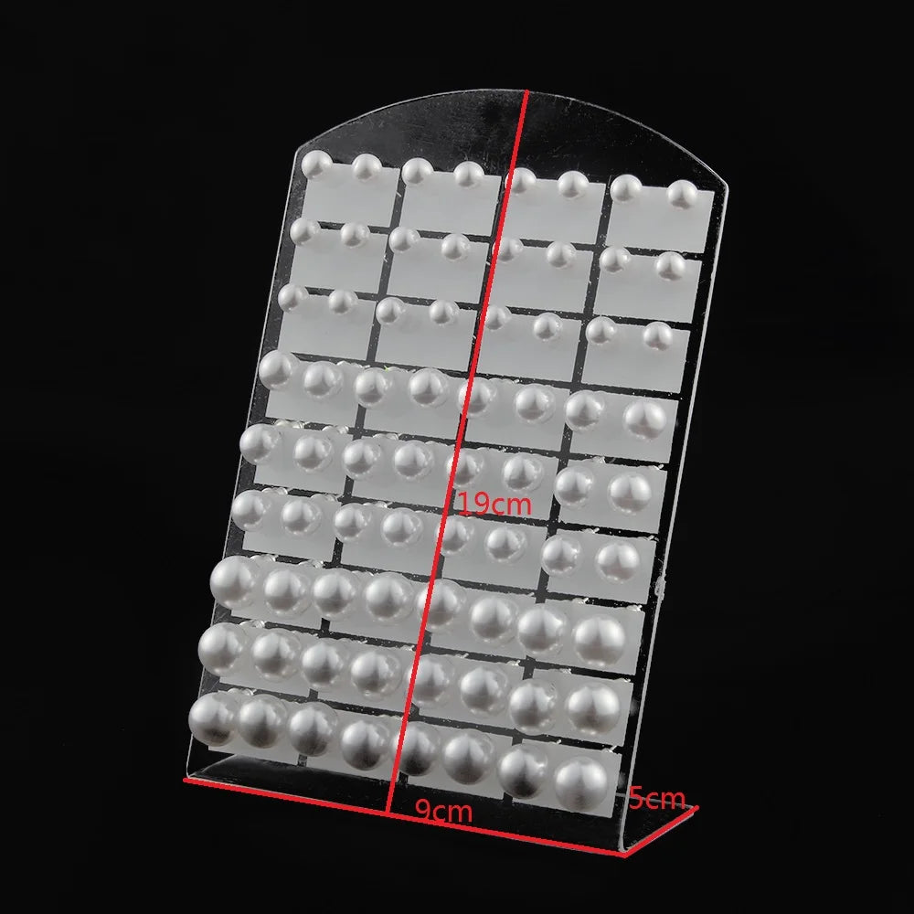 36 Pairs Set White Round Imitation Pearl Stud Earrings with Stainless Steel Backs in 6 8 10mm Beads for Women