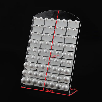 36 Pairs Set White Round Imitation Pearl Stud Earrings with Stainless Steel Backs in 6 8 10mm Beads for Women