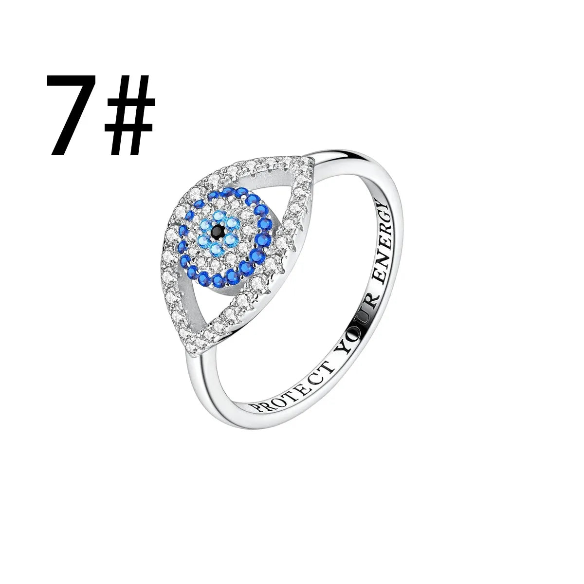 925 Sterling Silver Blue Evil Eye Jewelry Set With Zircon Charms Pendant Ring Earrings For Bracelet Necklace Gift