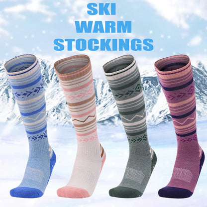 Womens Wool Knee High Thermal Ski Socks For Winter Outdoor