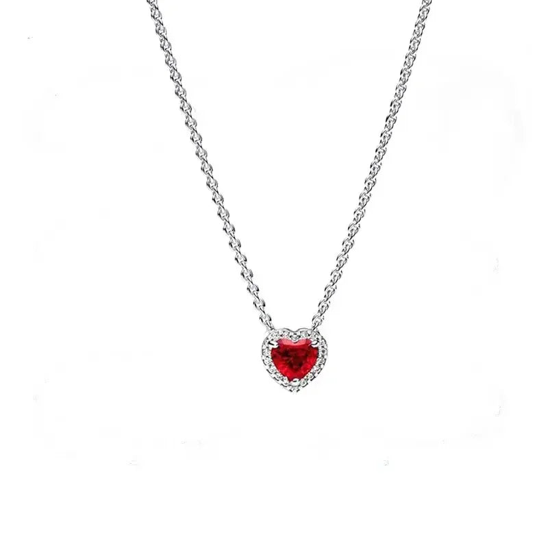 Luxury 925 Sterling Silver Colorful Arrow Heart Bow Tie Feather Pendant Necklace Charming DIY Gift for Women