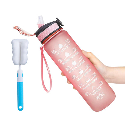 32 Oz Motivational Water Bottle With Straw And Strap