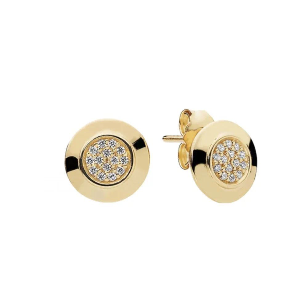 European 925 Silver Blue Snowflake Moon And Heart Zircon Stud Earrings For Women Holiday Exquisite Charm Jewelry