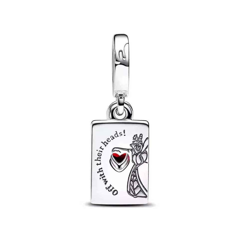 Queen Of Hearts Double Dangle Charm 925 Silver Bead