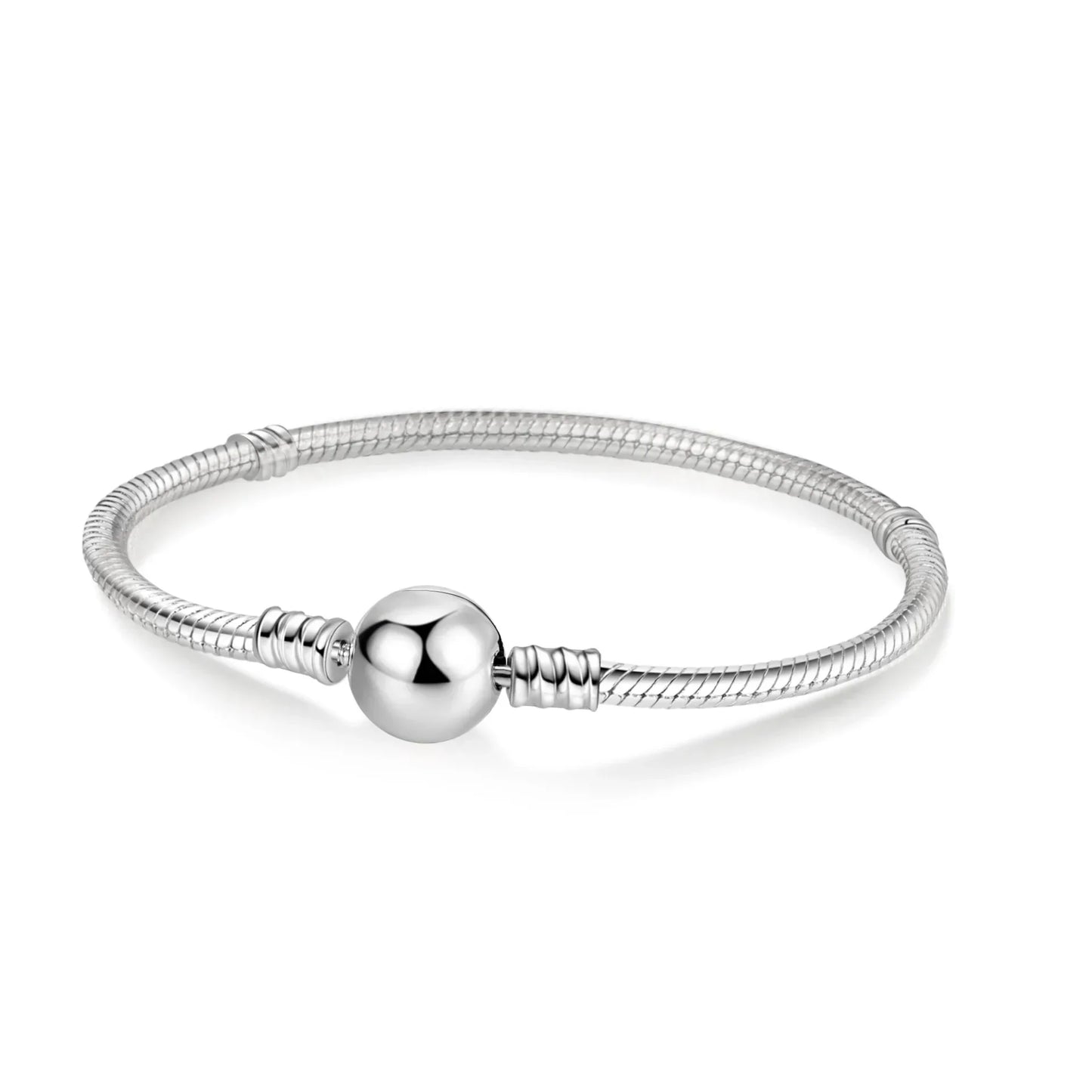 925 Sterling Silver Heart Lock Snake Bone Chain Bangle Women’s Classic Zircon Bracelet Fine Jewelry Party Gift