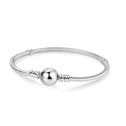 925 Sterling Silver Heart Lock Snake Bone Chain Bangle Women’s Classic Zircon Bracelet Fine Jewelry Party Gift