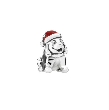 DIY Christmas Charm Bracelet with Santa Reindeer Snowman Tree Train Beads in Silver 925 YY0403