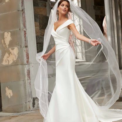 Exquisite Cathedral Wedding Veil with Crystal Beaded Rhinestone Edge