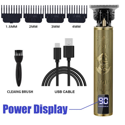 Portable Hair Cutting Machine T9 Vintage Trimmer USB Shaver 067-Gentleman