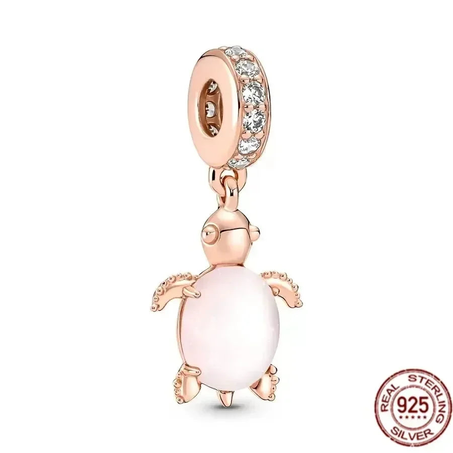 925 Silver Rose Gold Family Tree Heart Beads Charm for Women DIY Necklace Bracelet Jewelry Gift
