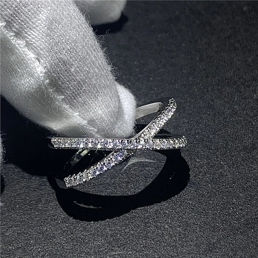 Fashion Anniversary Ring 925 Sterling Silver Moissanite Engagement Wedding Band For Women And Men