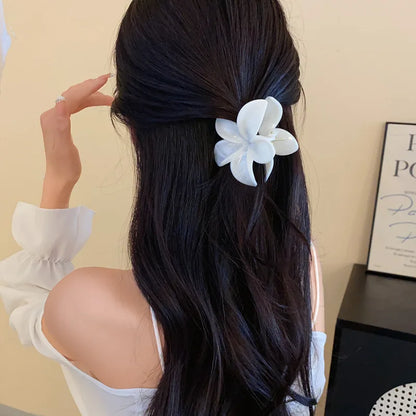 Korean Hawaiian Floral Hair Claw Clips for Women - Trendy Beach Hair Accessories