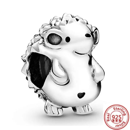 925 Sterling Silver Animal Charms Bracelet Beads with Zircon - Unicorn, Squirrel, Elephant Y115