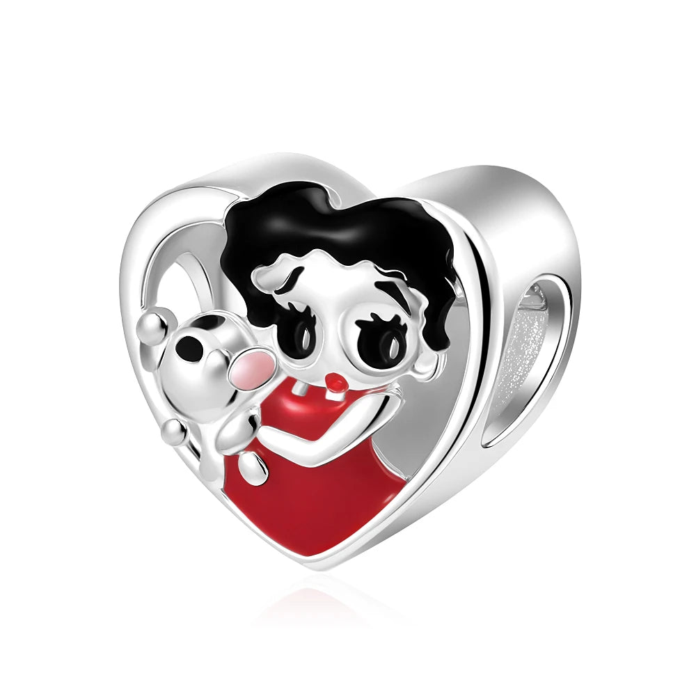 925 Silver Heart Bead Pendant For European Bracelet
