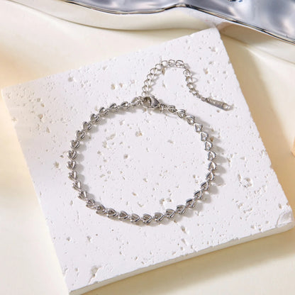 Stainless Steel Hollow Love Heart Bracelets for Men and Women Adjustable Minimalist Bangles Romantic Party Jewelry