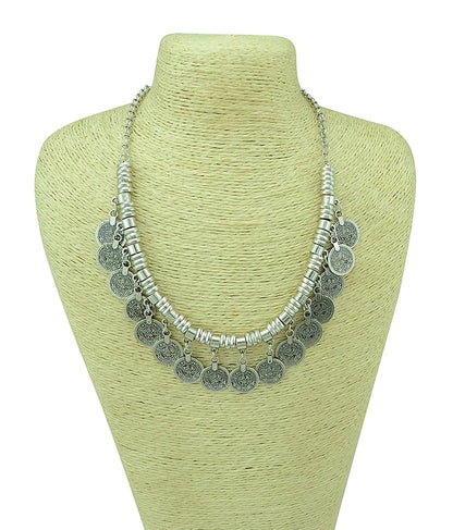 Indian Vintage Coin Tassel Choker Necklace for Women Ethnic Boho Jewelry Gift