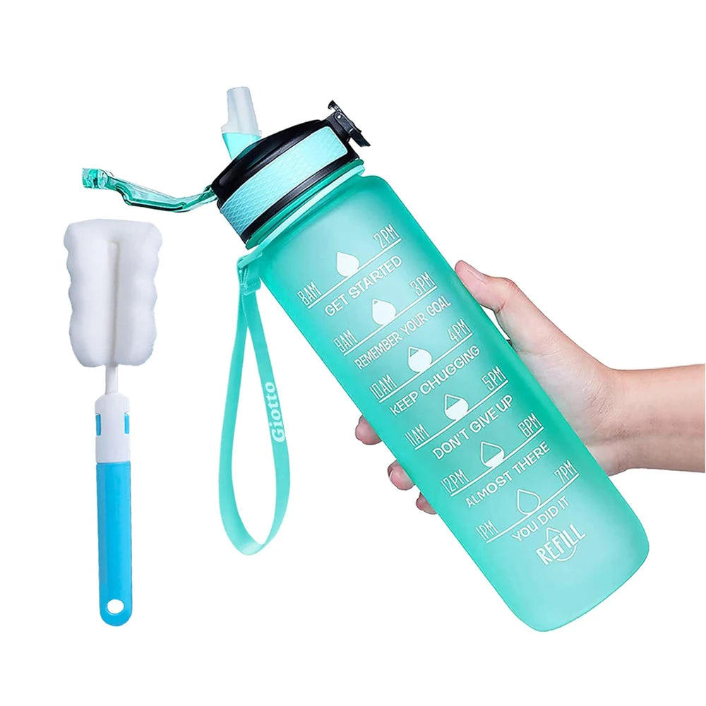 32 Oz Motivational Water Bottle With Straw And Strap