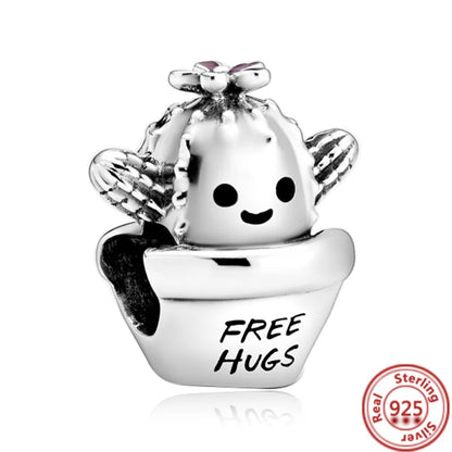 925 Sterling Silver Animal Charms Bracelet Beads with Zircon - Unicorn, Squirrel, Elephant Y121