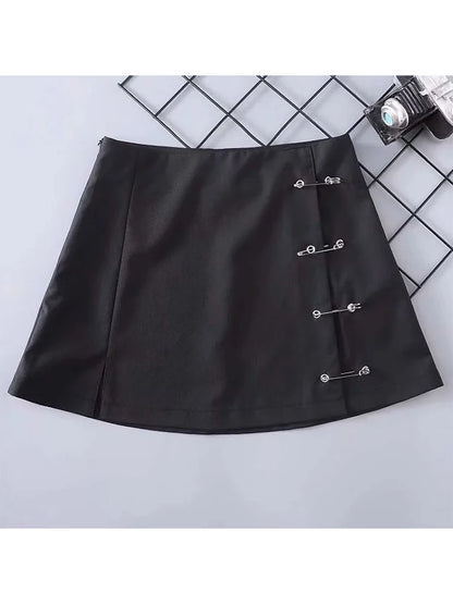 Streetwear Camo Mini Skirt Women Side Zipper High Waist