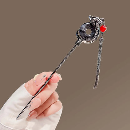 Elegant Floral Metal Hairpin Set for Women - Modern Chinese Hanfu Hair Accessories