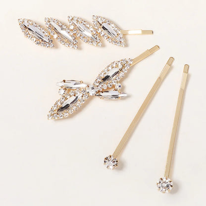 Elegant Bridal Rhinestone Hairpins For Women With Cubic Zirconia Gems